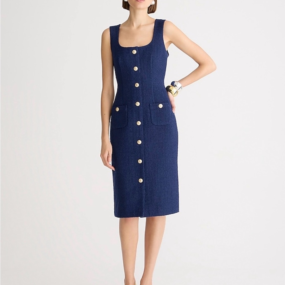 J. Crew Yellow Button-Front Midi Dress - Picture 9 of 9